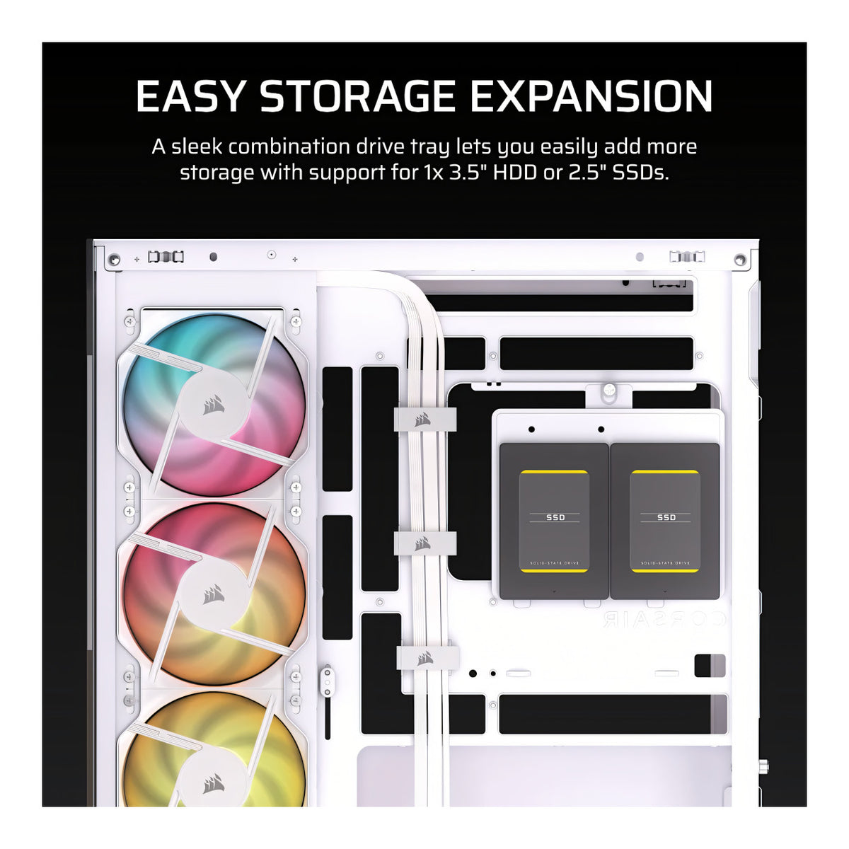Corsair 2800X RS-R ARGB Micro-ATX PC Case - White CC-9011348-WW