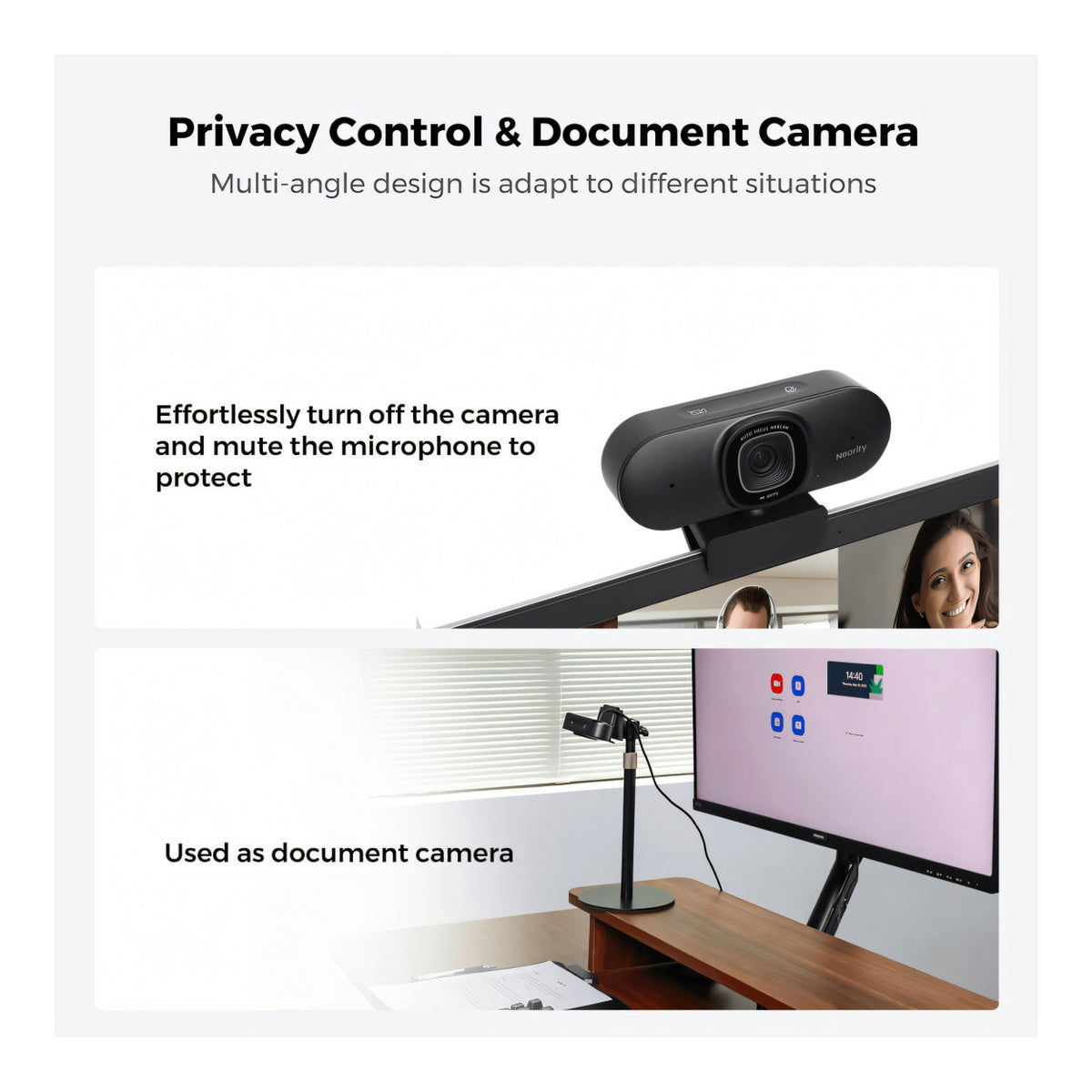 Nearity CC200 4K UHD Webcam for Streaming and Remote Work