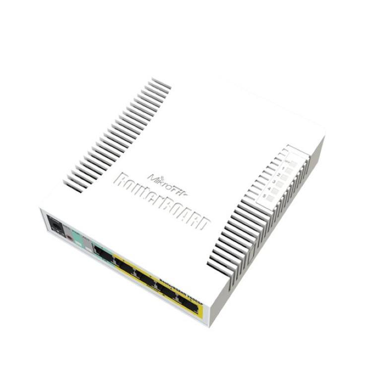 MikroTik RB260GSP 5-port GbE Smart Switch with 1x SFP and 4x PoE Out ports CCSS106-1G-4P-1S