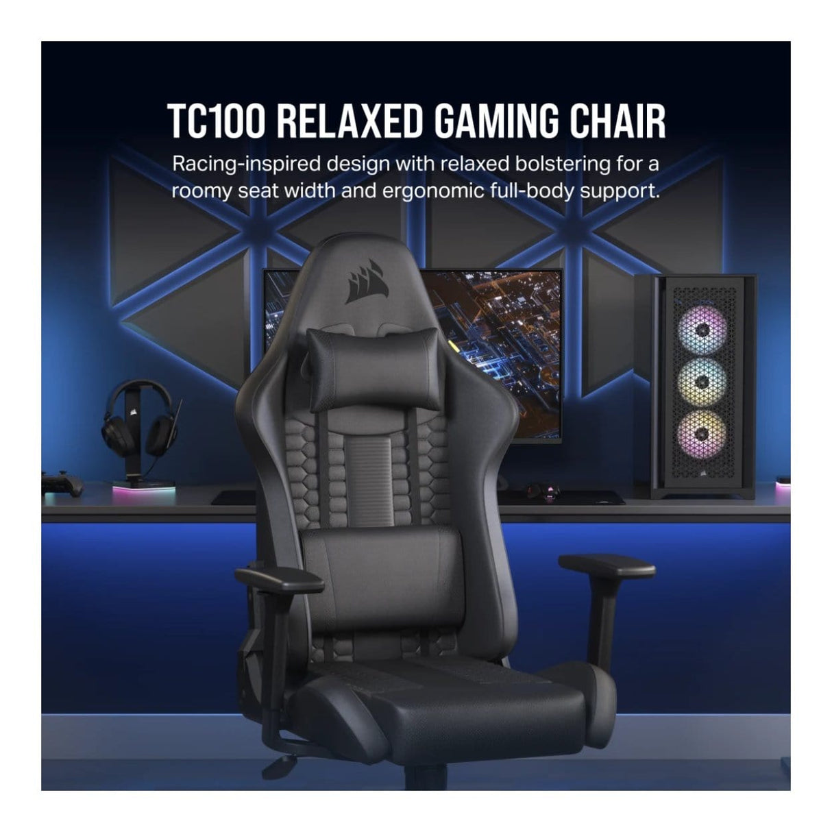 Corsair TC100 RELAXED Gaming Chair Black CF-9010050-WW