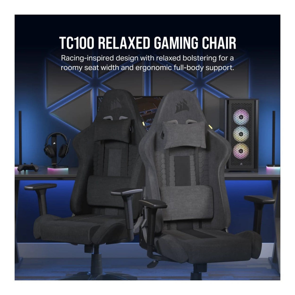 Corsair TC100 RELAXED Gaming Chair Black CF-9010052-WW