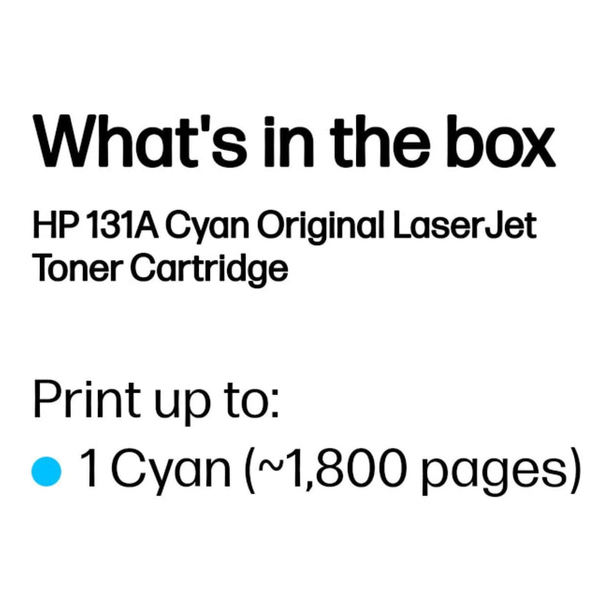 HP 131A Cyan Toner Cartridge 1,800 Pages Original CF211A Single-pack