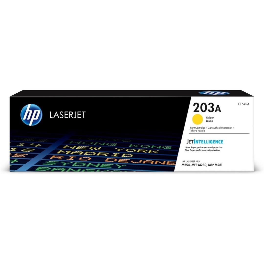 HP 203A Yellow Toner Cartridge 1,300 Pages Original CF542A Single-pack (Open Box)