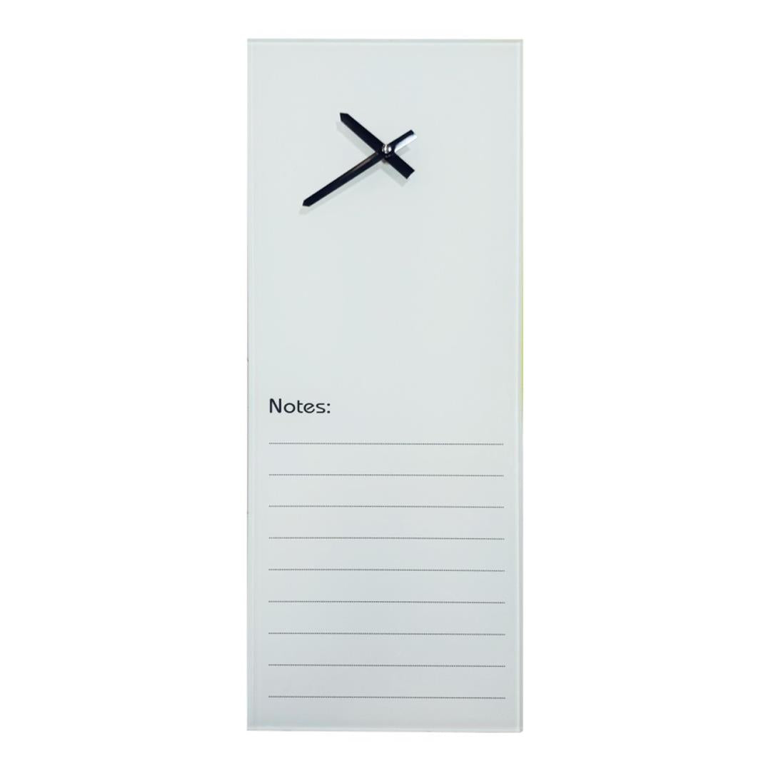 Parrot 200mm × 580mm Glass Clock with Notes White CG2058W