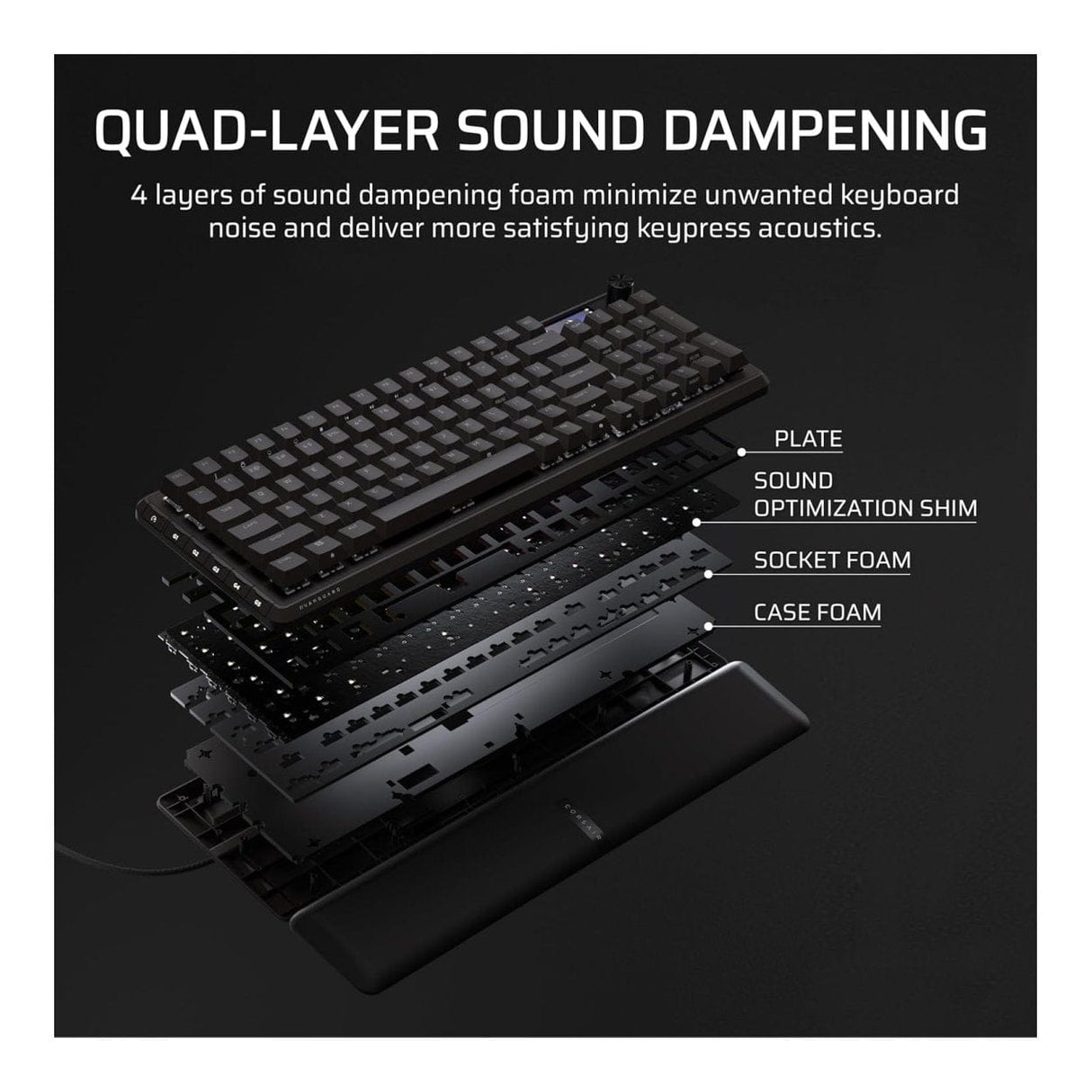 Corsair VANGUARD 96 Wired Gaming Keyboard Black CH-91E901F-NA