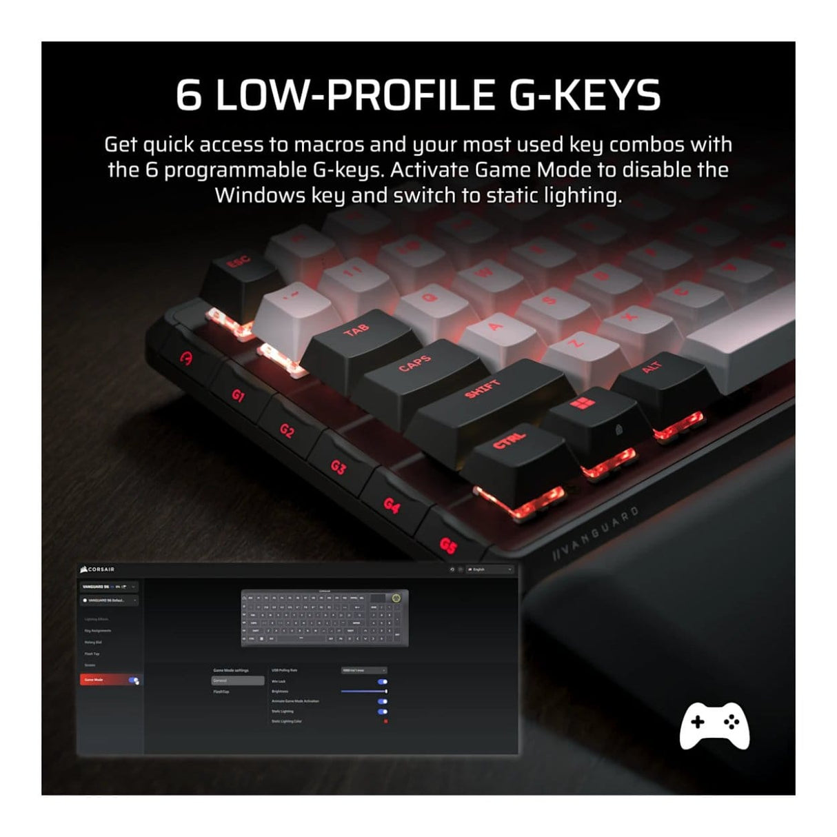 Corsair VANGUARD 96 MLX Pulse Mechanical Gaming Keyboard CH-91E921I-NA