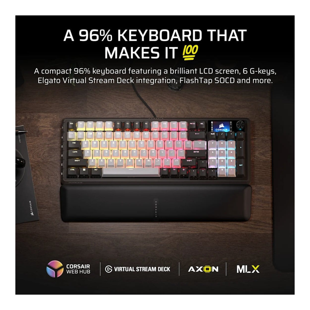 Corsair VANGUARD 96 MLX Pulse Mechanical Gaming Keyboard CH-91E921I-NA