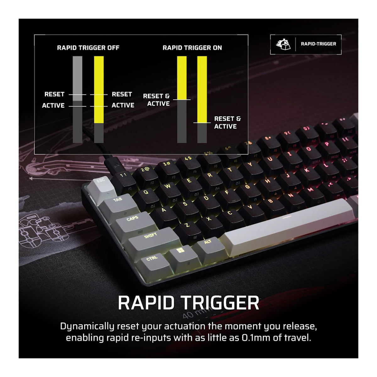 Corsair CLIPPER PRO MINI 60 Hall Effect Wired Gaming Keyboard CH-979101J-NA