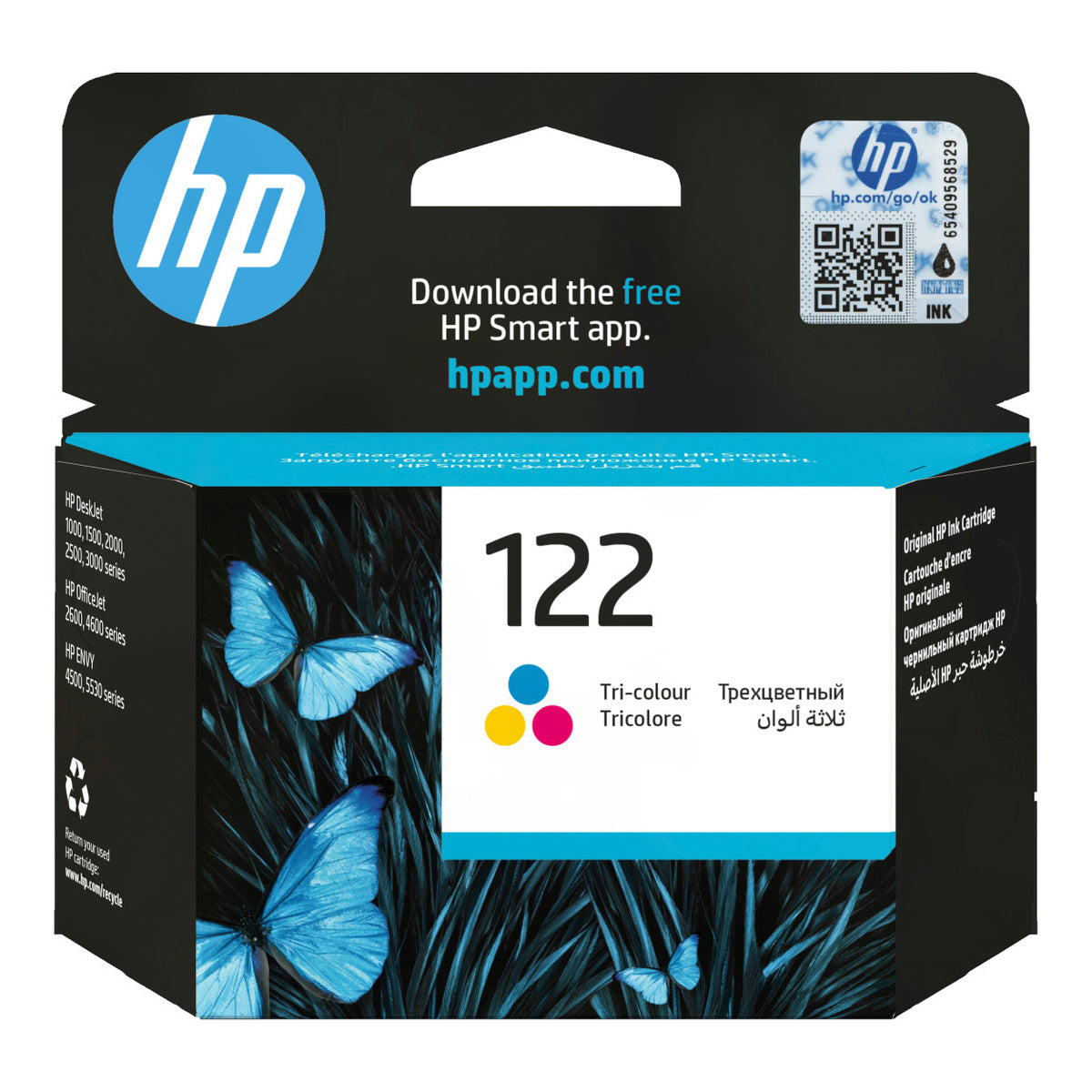 HP 122 Tri-Colour Printer Ink Cartridge Original CH562HK Single-pack