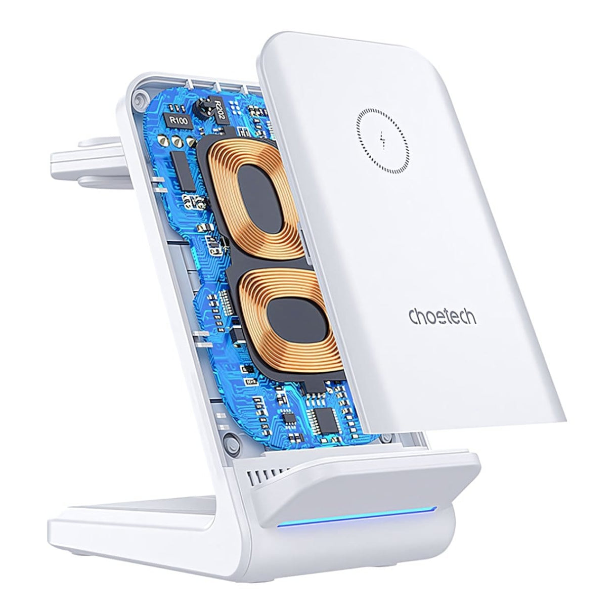 Choetech T608-F 15W 4-in-1 Wireless Charger - White CHO-T608-F-WH