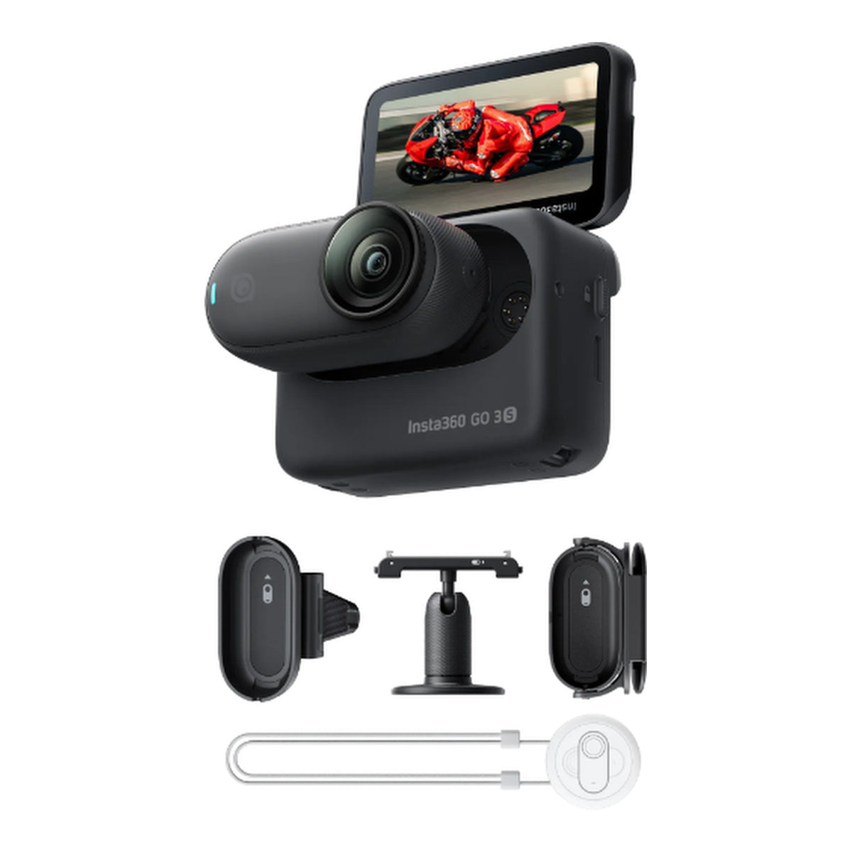 Insta360 GO 3S 4K 128GB Motorcycle In-Helmet POV Action Camera Bundle CINSAATA-HPOV