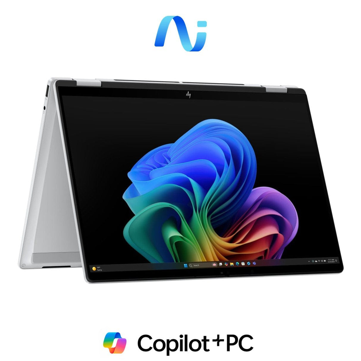 HP OmniBook X Flip 14-fm0006ni 14-inch 3K OLED Next Gen AI 2-in-1 Laptop - Intel Core Ultra 7 256V 1TB SSD 16GB RAM Win 11 Home Silver