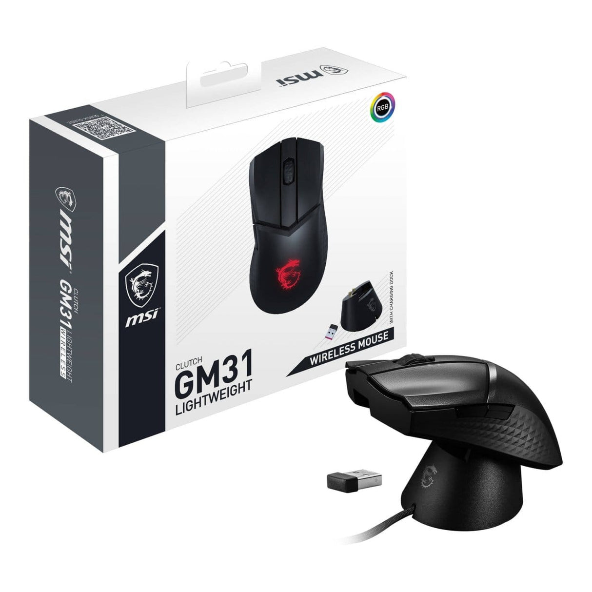 MSI CLUTCH GM31 Lightweight Wireless Gaming Mouse