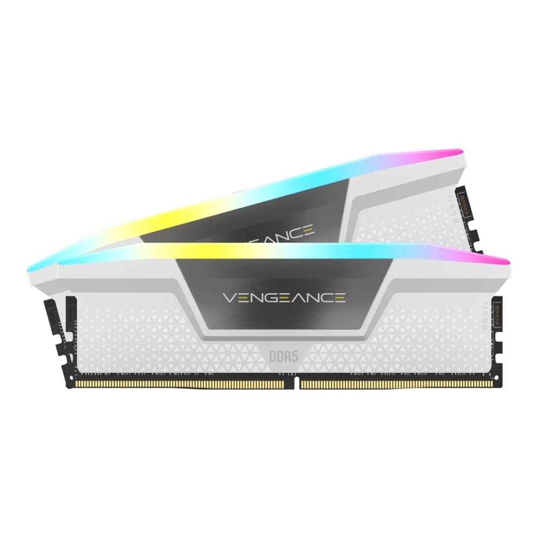 Corsair Vengeance RGB 32GB 6000MHz DDR5 U-DIMM Memory Module White CMH32GX5M2E6000Z36W