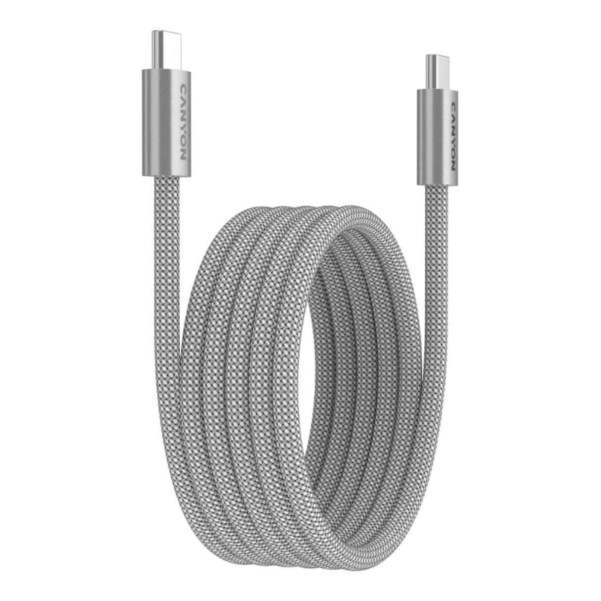 Canyon OnWire 60MG Type-C Male to Male Braided Cable 1m Light Grey CND-CCMG60AB15LG