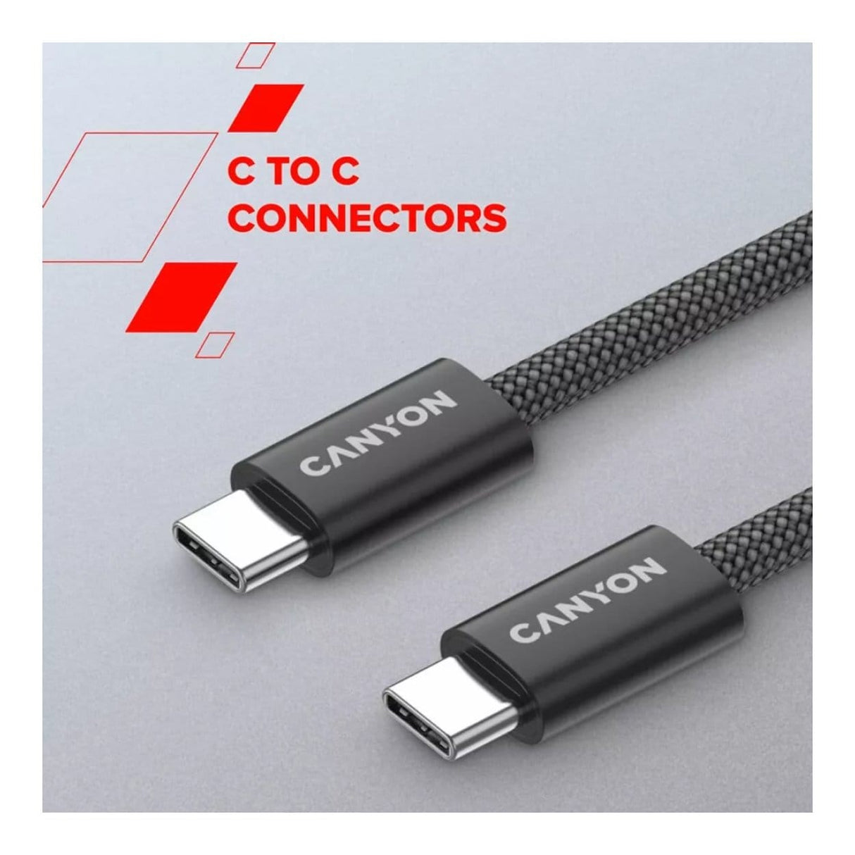 Canyon OnWire 60MG Type-C Male to Male Braided Cable 1m White CND-CCMG60AB15W