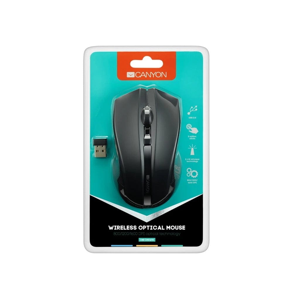 Canyon Wireless Optical Mouse Black CNE-CMSW05B