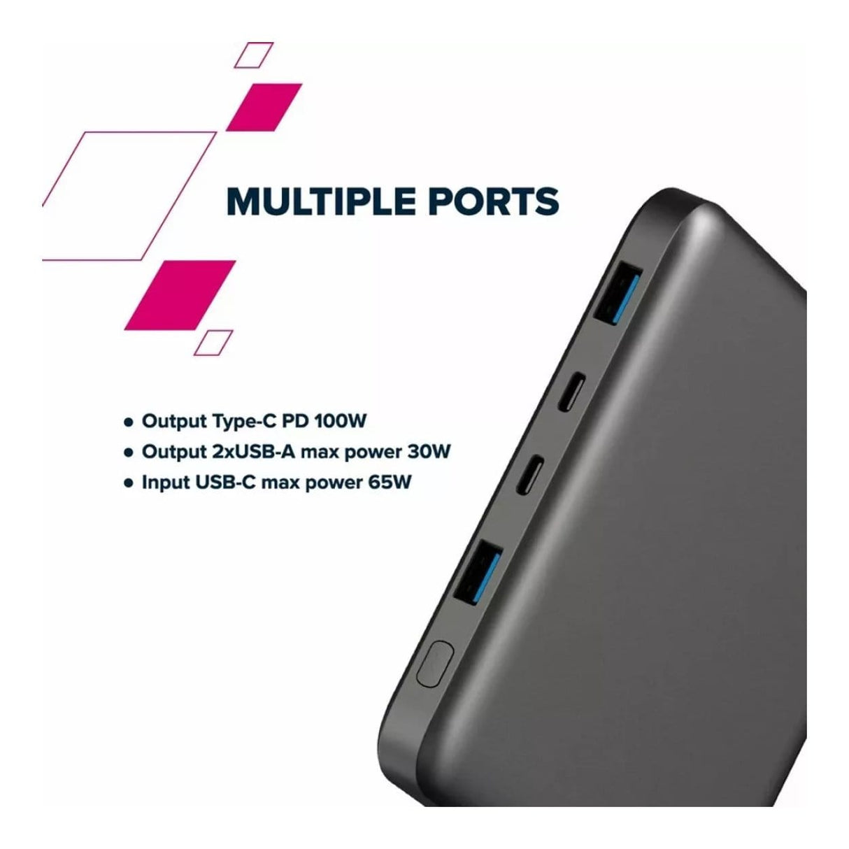 Canyon PB-2008 20000mAh LED Power Bank Dark Grey CNE-CPB2008DG