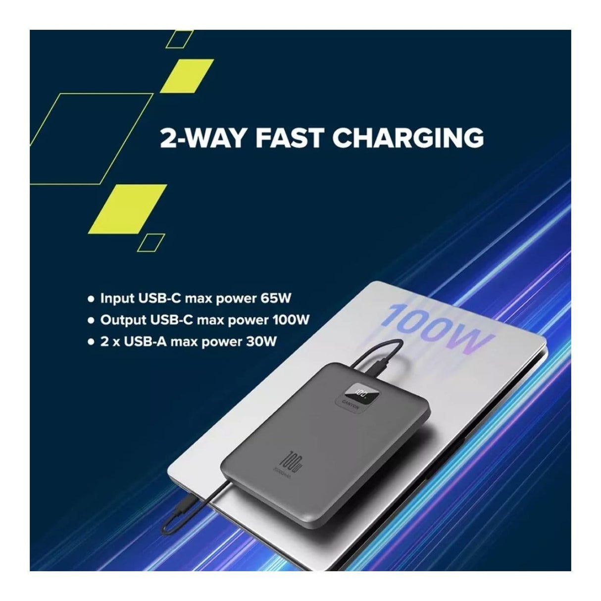 Canyon PB-2008 20000mAh LED Power Bank Dark Grey CNE-CPB2008DG