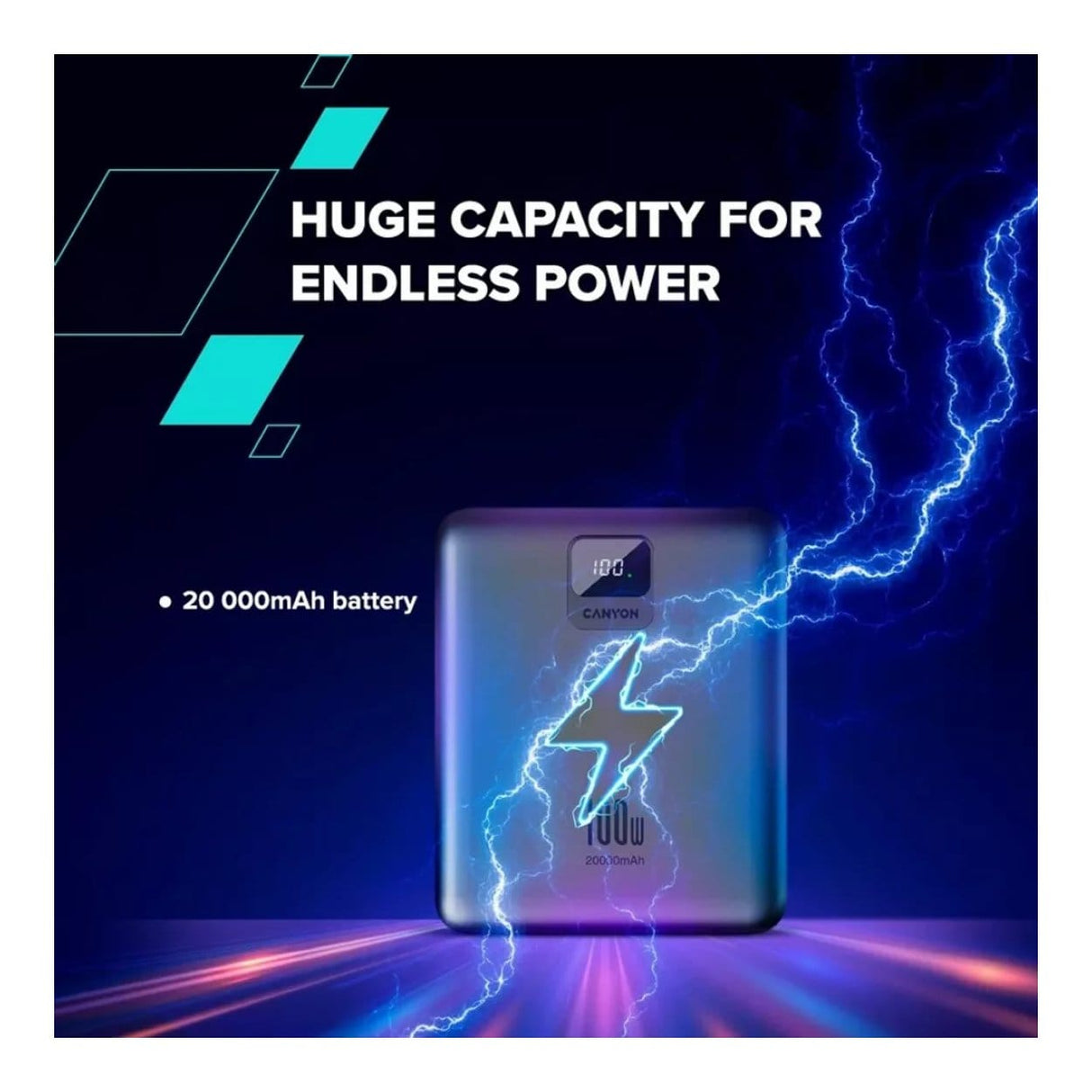 Canyon PB-2008 20000mAh LED Power Bank Dark Grey CNE-CPB2008DG