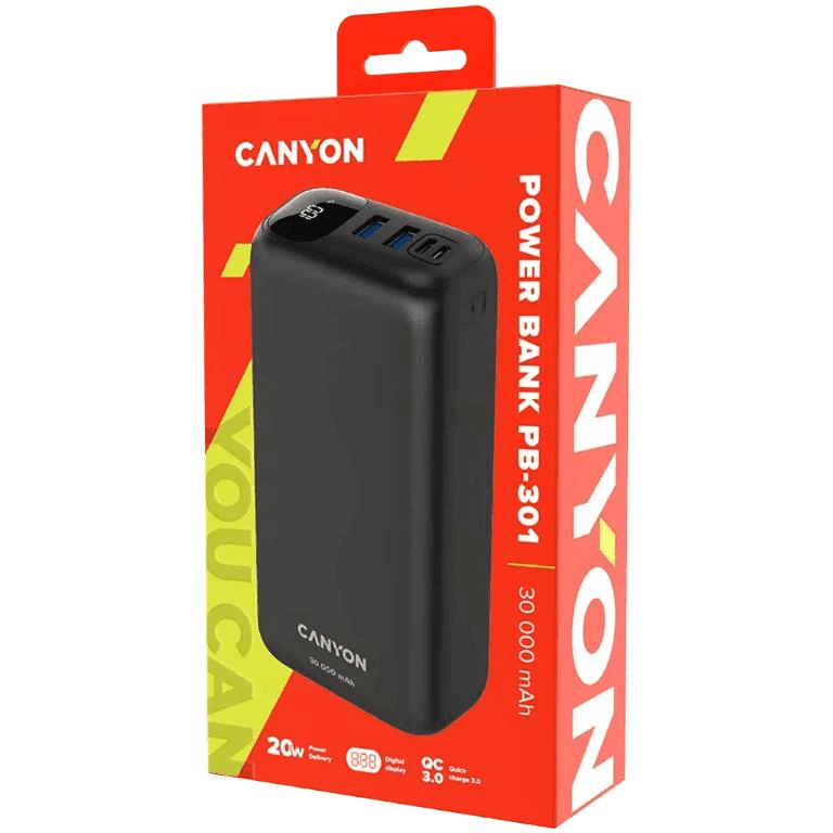 Canyon PB-301 30000mAh Powerbank Black CNE-CPB301B