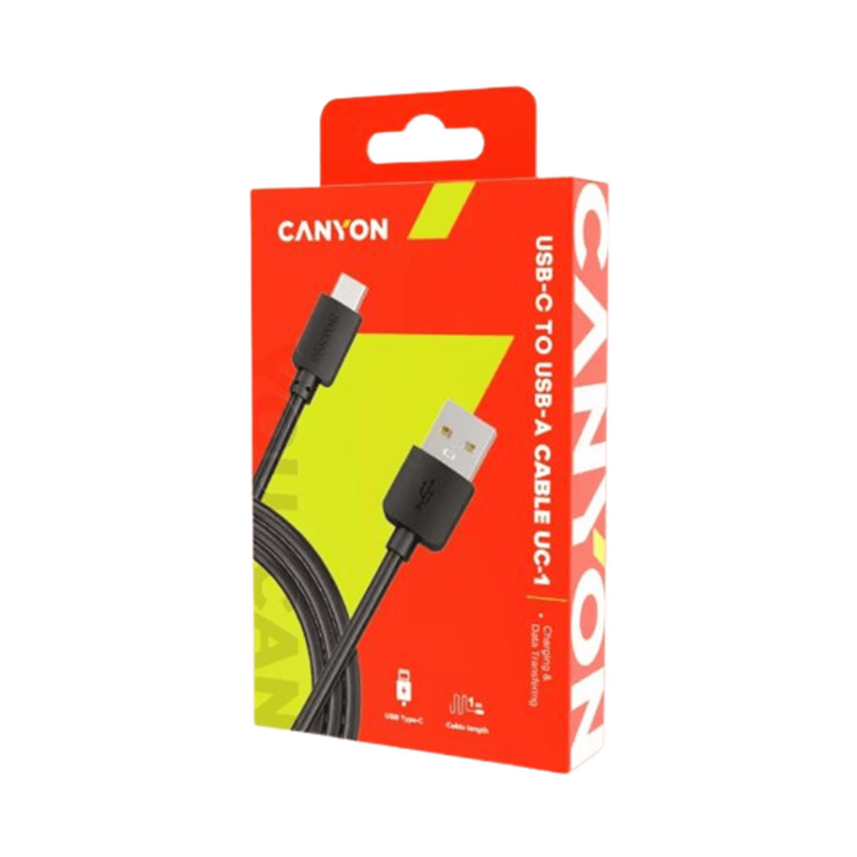 Canyon USB Type-A to Type-C Charging Cable 1m Black CNE-USBC1B