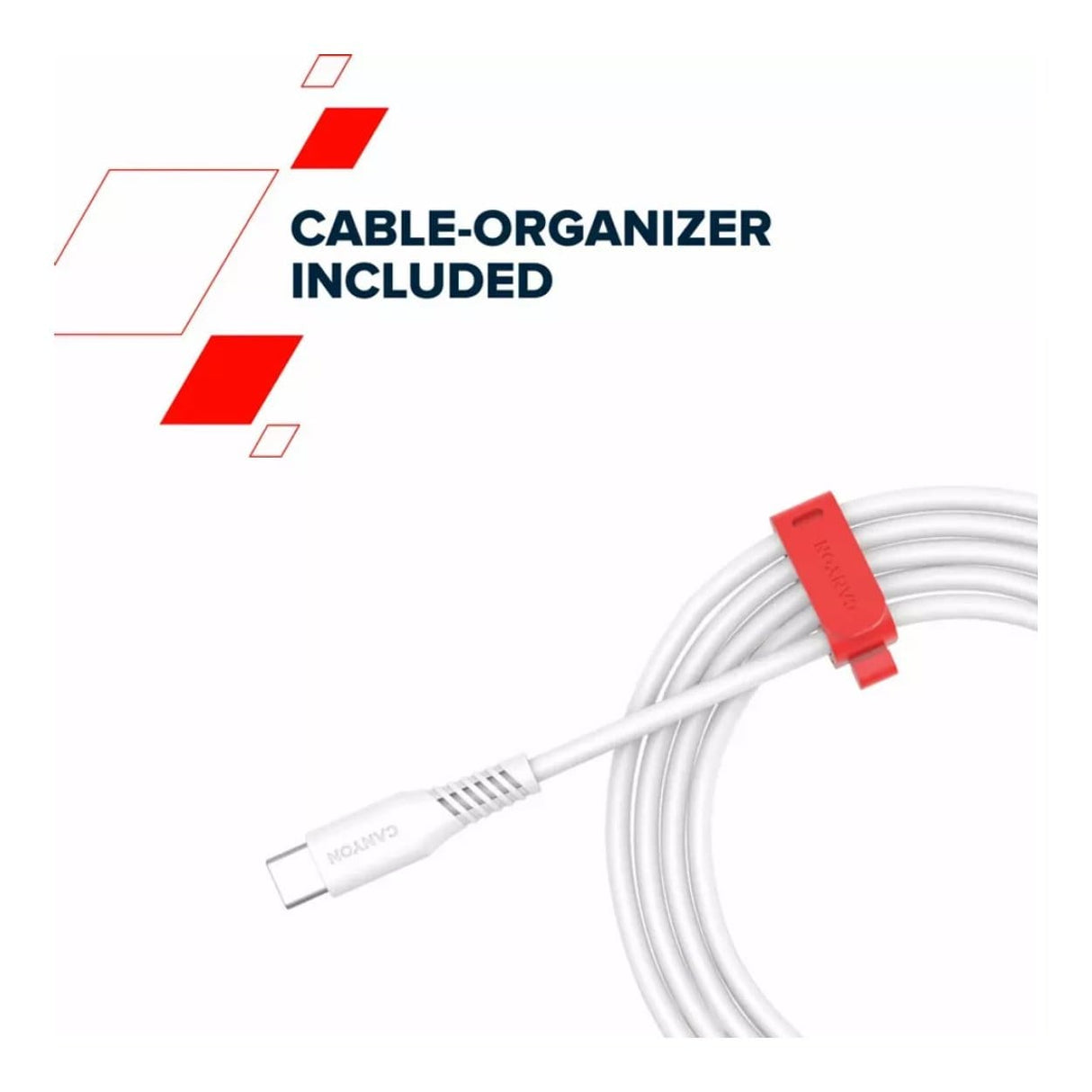 Canyon 100W Type-C Male to Male Silicon Cable 2m White CNS-CC100SC20W