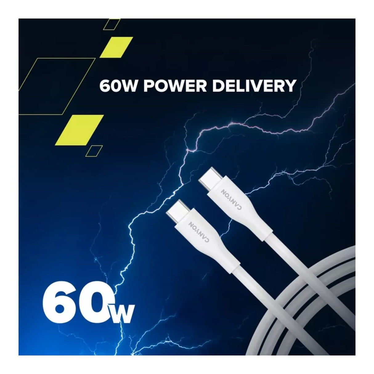 Canyon 60W Type-C Male to Male Silicon Cable 1m Dark Blue CNS-CC60SC10DB