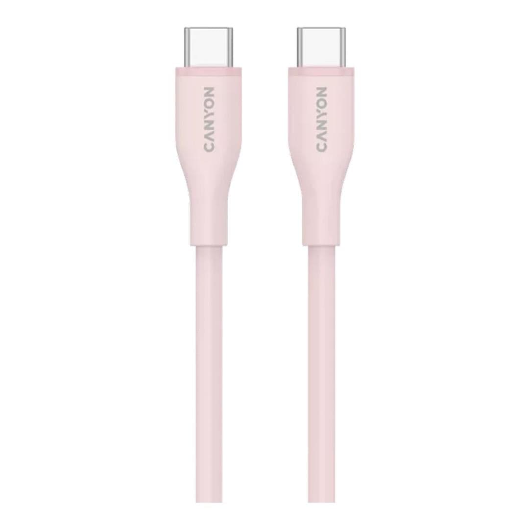 Canyon 60W Type-C Male to Male Silicon Cable 1m Pink Sand CNS-CC60SC10PS