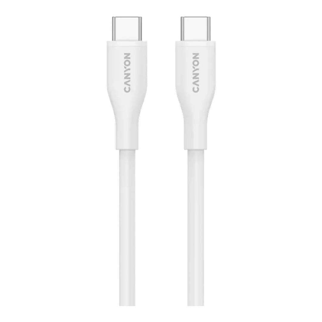 Canyon 60W Type-C Male to Male Silicon Cable 1m White CNS-CC60SC10W