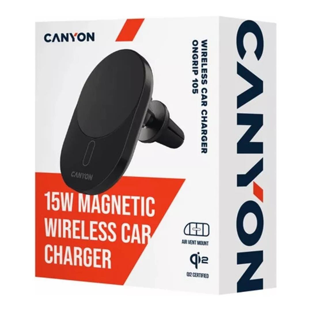 Canyon OnGrip 105 15W Qi2 Wireless Car Charger Black CNS-CCH105B