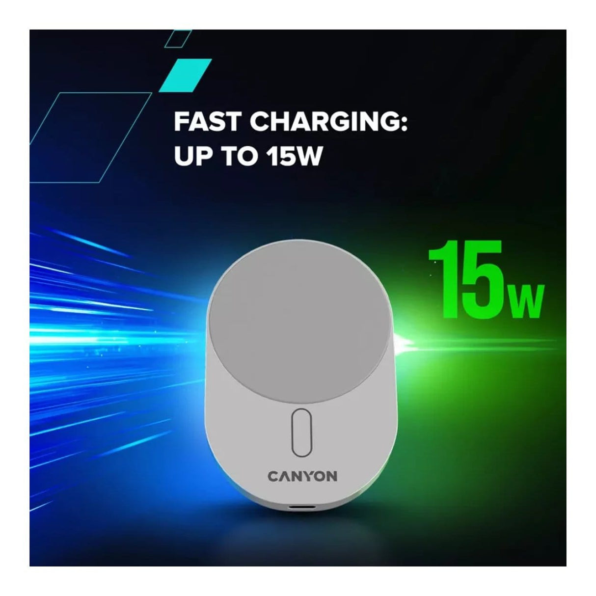 Canyon OnGrip 105 15W Qi2 Wireless Car Charger White CNS-CCH105W