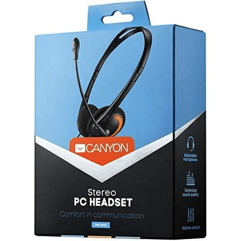 Canyon HS-01 Wired Headset with Microphone Black and Orange CNS-CHS01BO