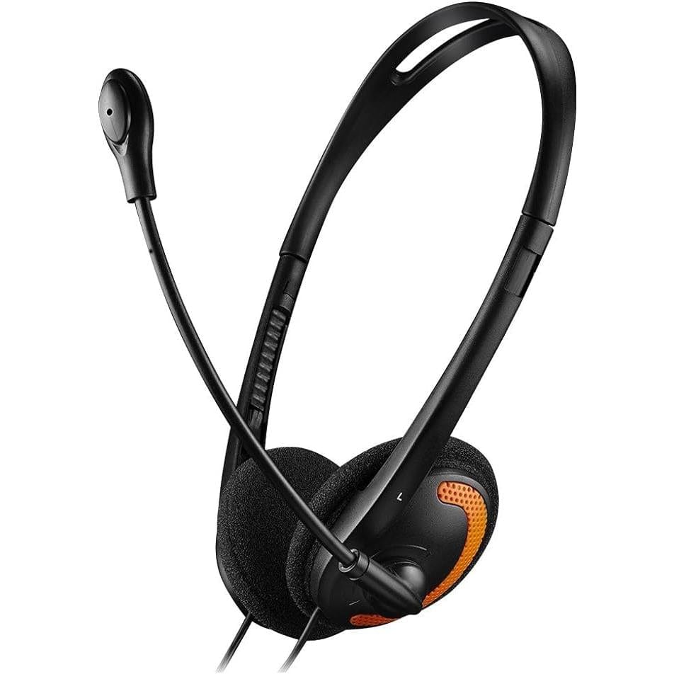 Canyon HS-01 Wired Headset with Microphone Black and Orange CNS-CHS01BO