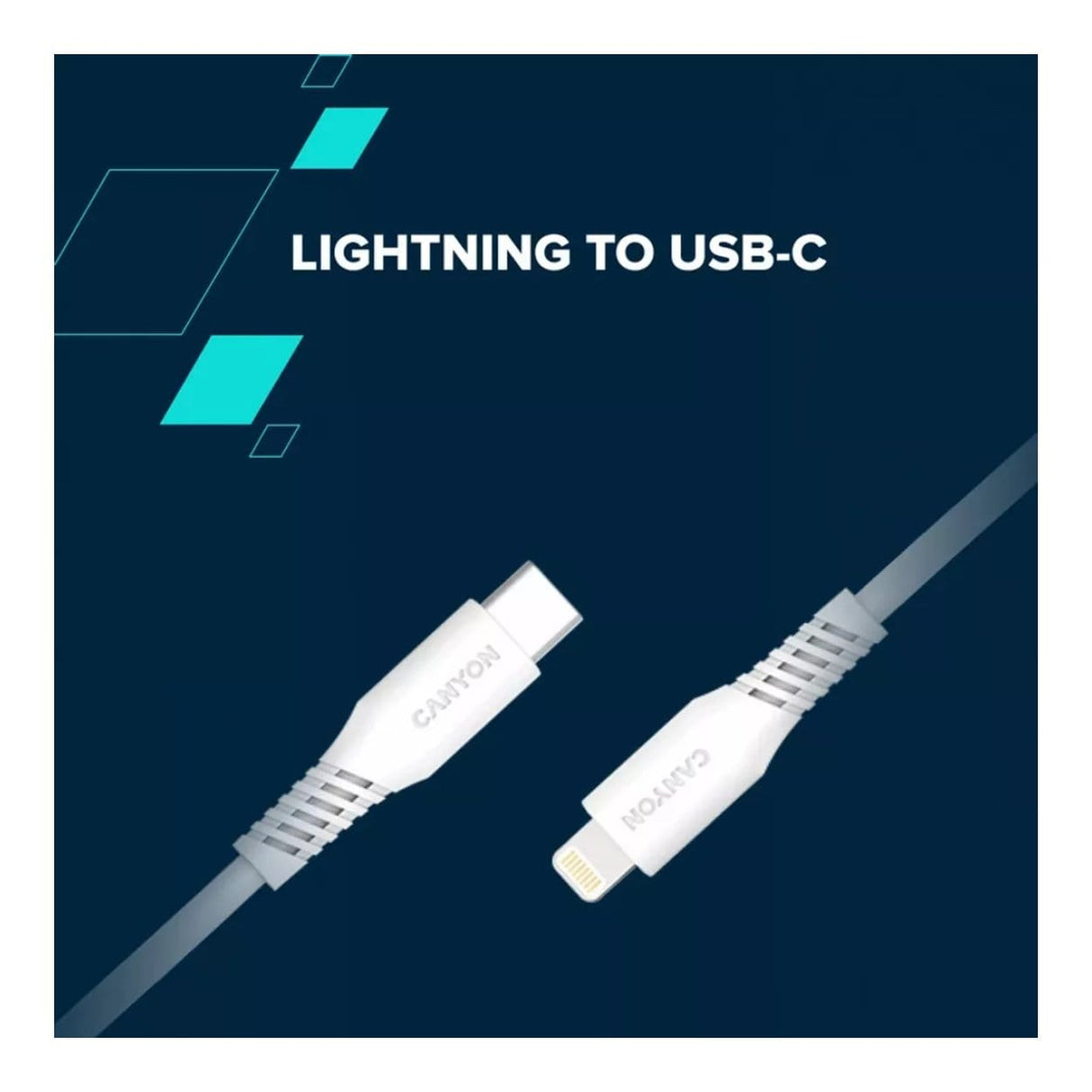 Canyon 30W Type-C to Lightning Cable 2m White CNS-CLN30SC20W