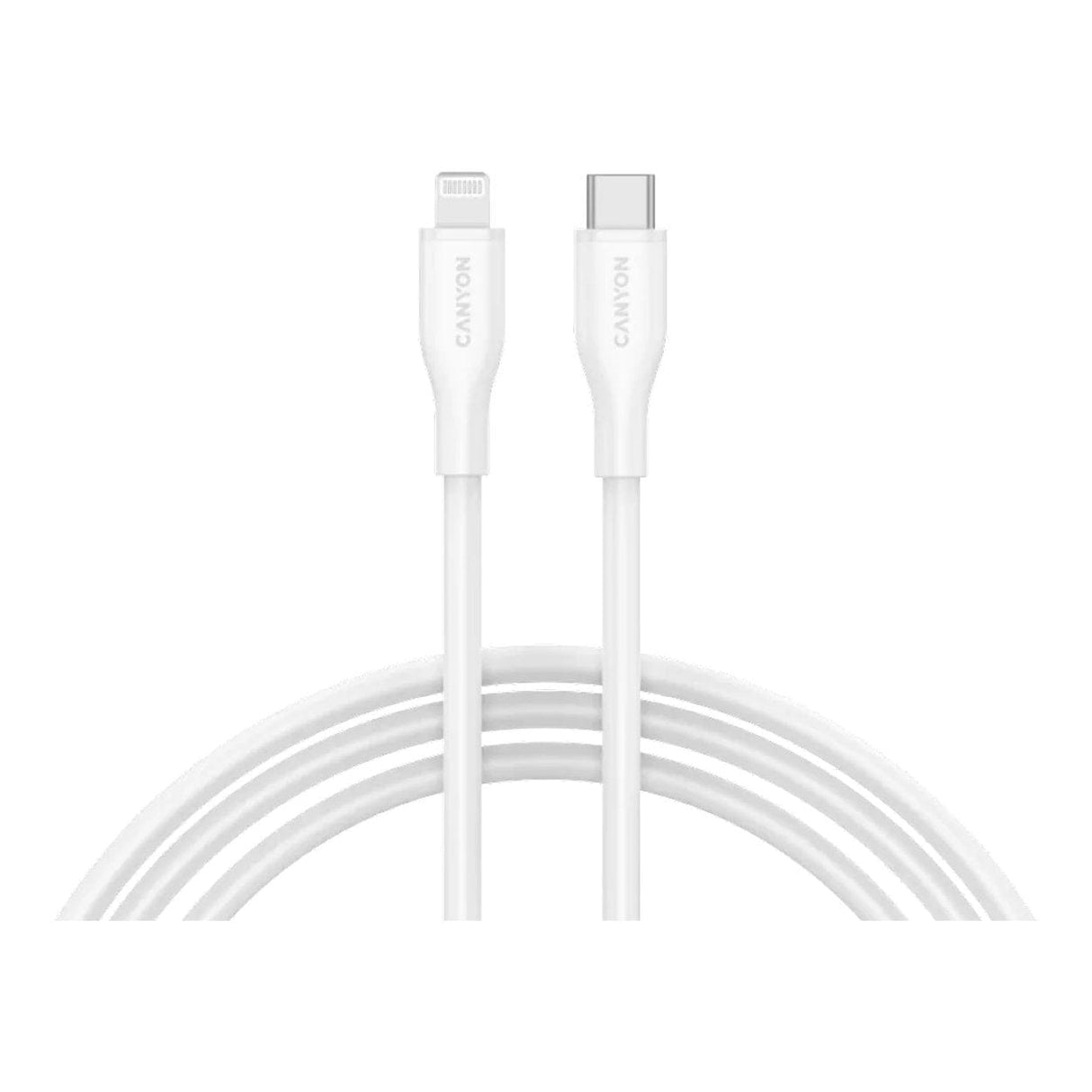 Canyon 60W Type-C to Lightning Silicon Cable 1m White CNS-CLNM60SC10W