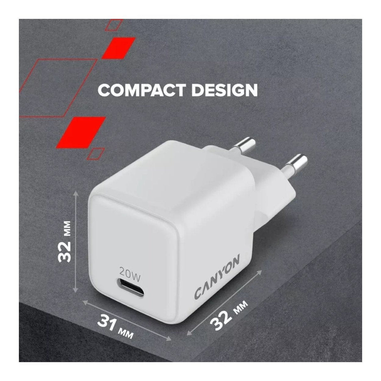 Canyon CU20C 20W Charging Adapter White CNS-CUW20C