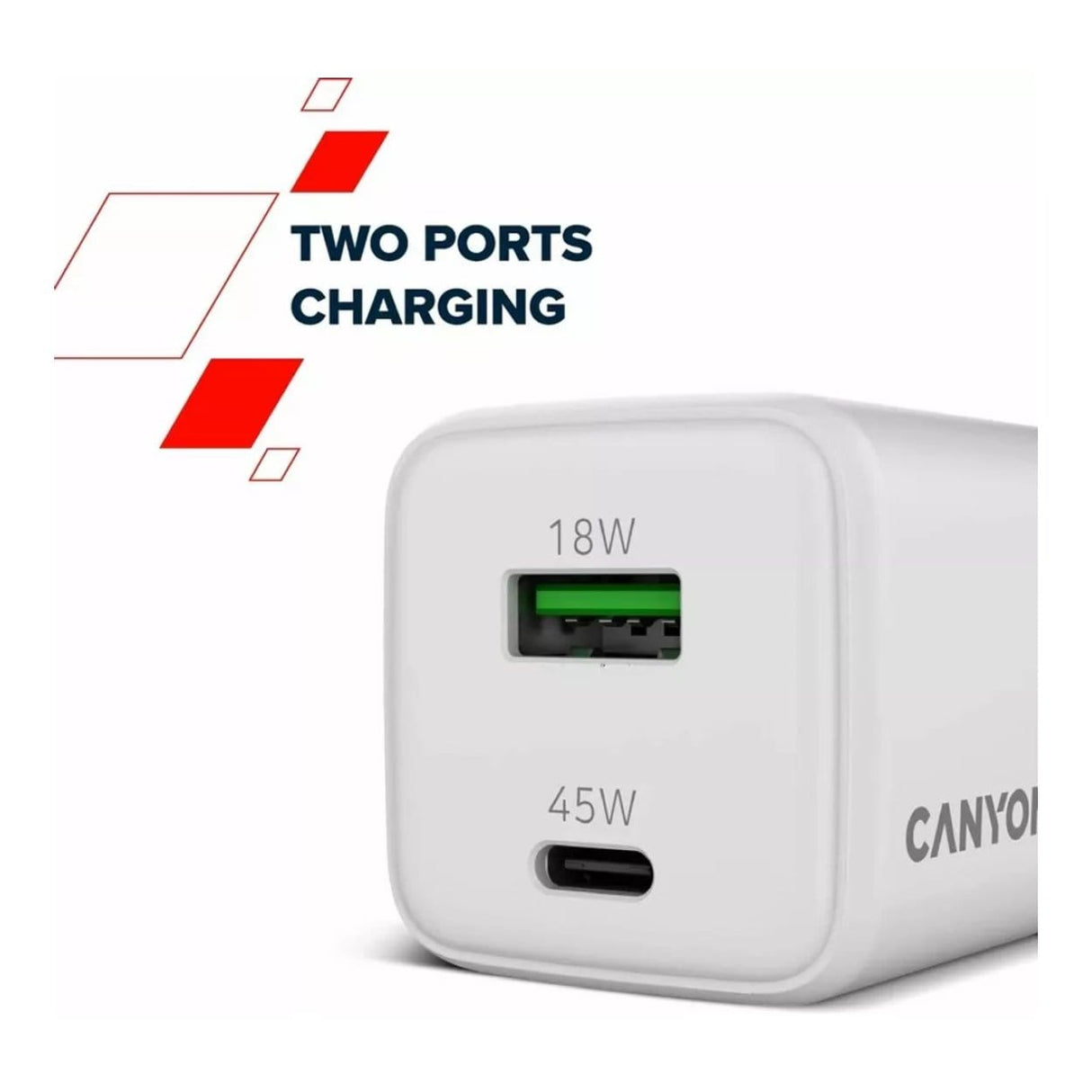 Canyon CU45AC 2-port Charging Adapter White CNS-CUW45AC