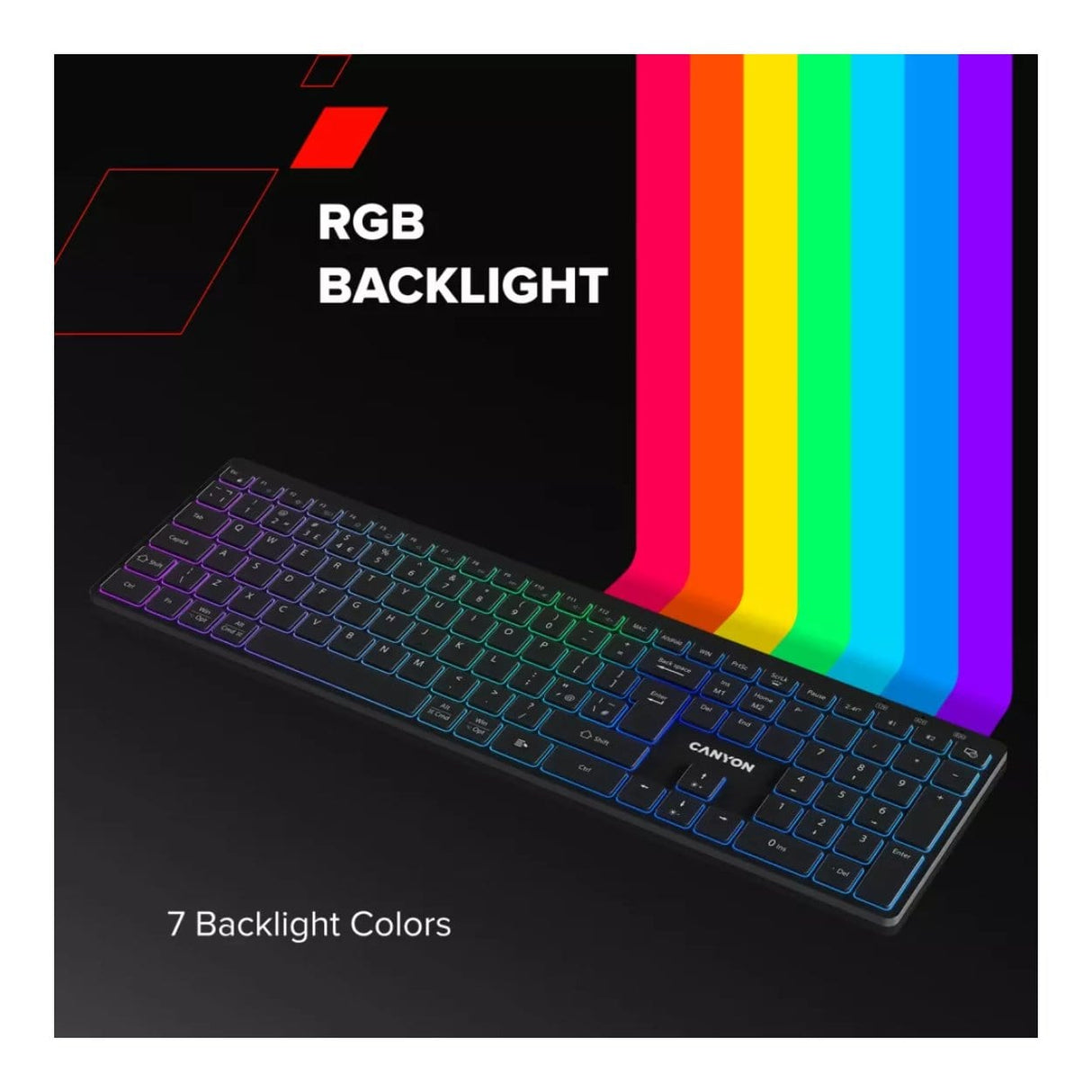 Canyon HKB-W11 RGB Wireless Keyboard Black CNS-HBTK11B