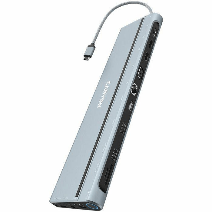 Canyon DS-90 14-port Type-C Docking Station Dark Grey CNS-HDS90