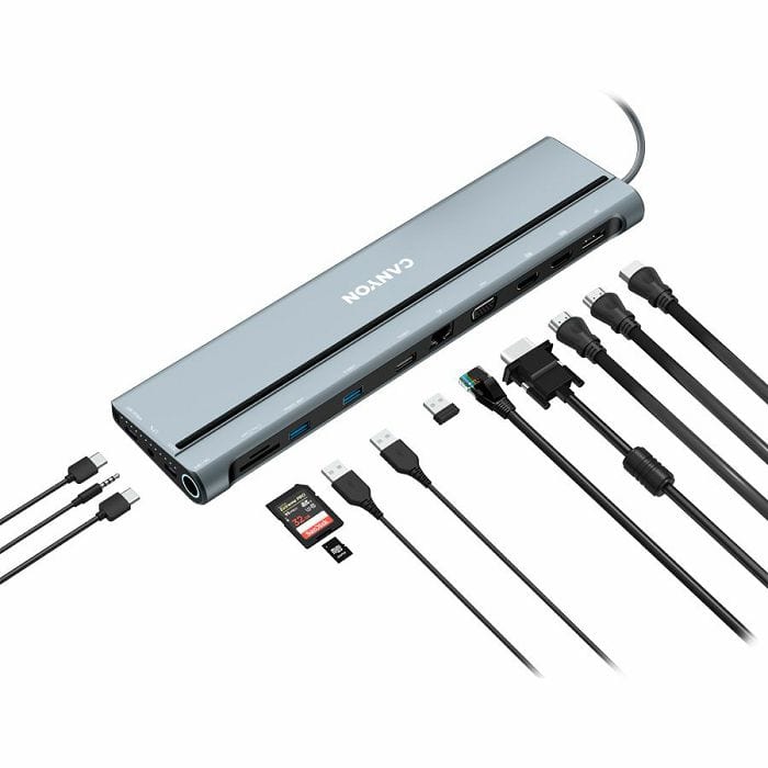Canyon DS-90 14-port Type-C Docking Station Dark Grey CNS-HDS90