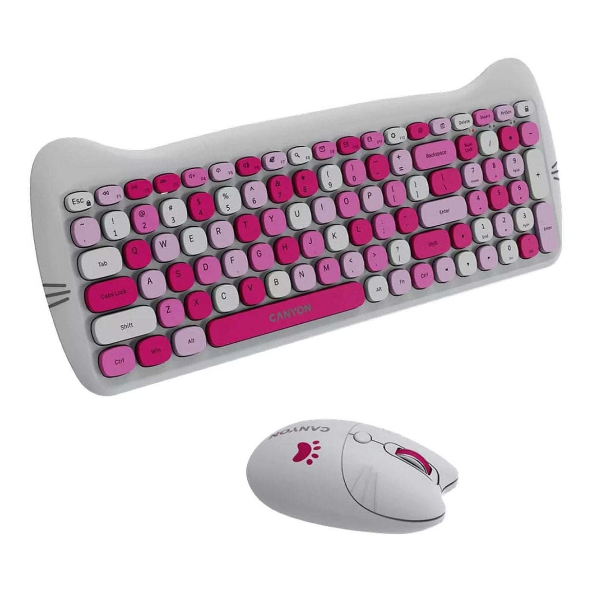 Canyon HSET-W6 Kitty Edition Wireless Keyboard and Mouse Combo Pink CNS-HSETW6PK