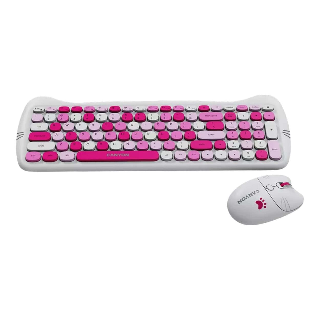 Canyon HSET-W6 Kitty Edition Wireless Keyboard and Mouse Combo Pink CNS-HSETW6PK