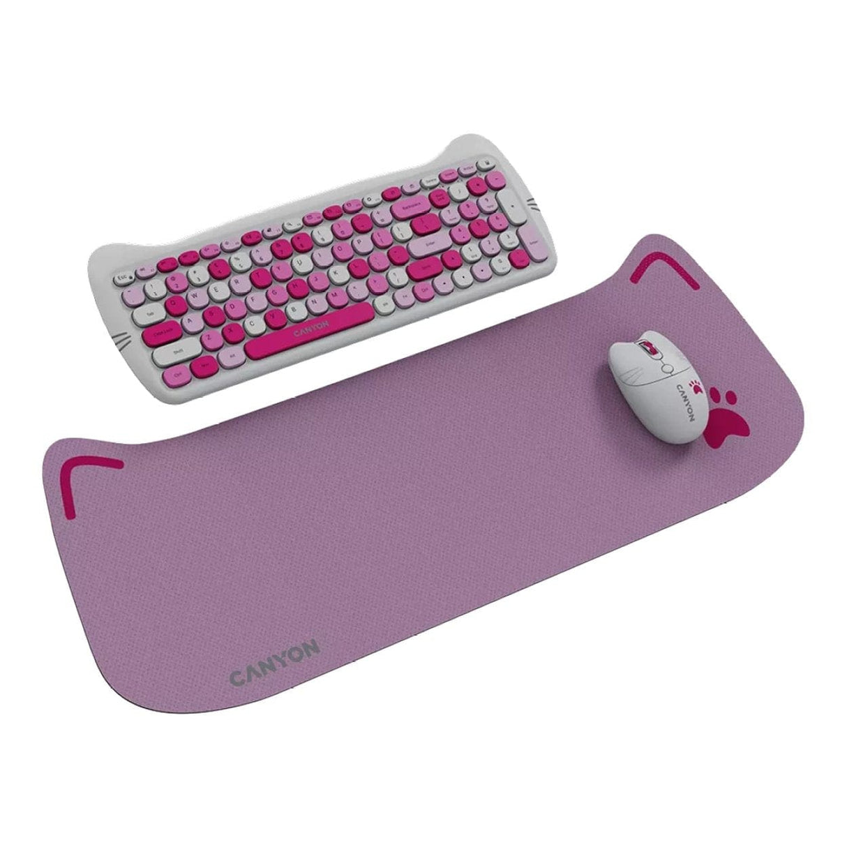 Canyon HSET-W6 Kitty Edition Wireless Keyboard and Mouse Combo Pink CNS-HSETW6PK