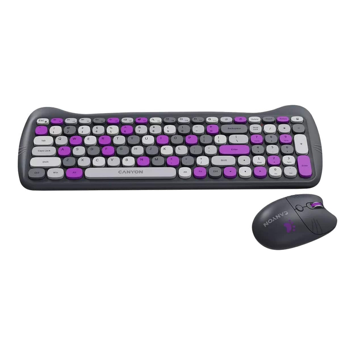 Canyon HSET-W6 Wireless Gaming Combo - Kitty Edition Violet CNS-HSETW6VT