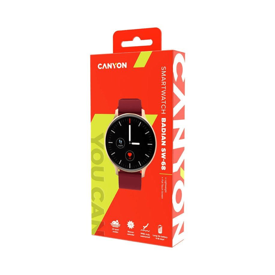 Canyon SW-68 Badian Smart Watch Red CNS-SW68RR