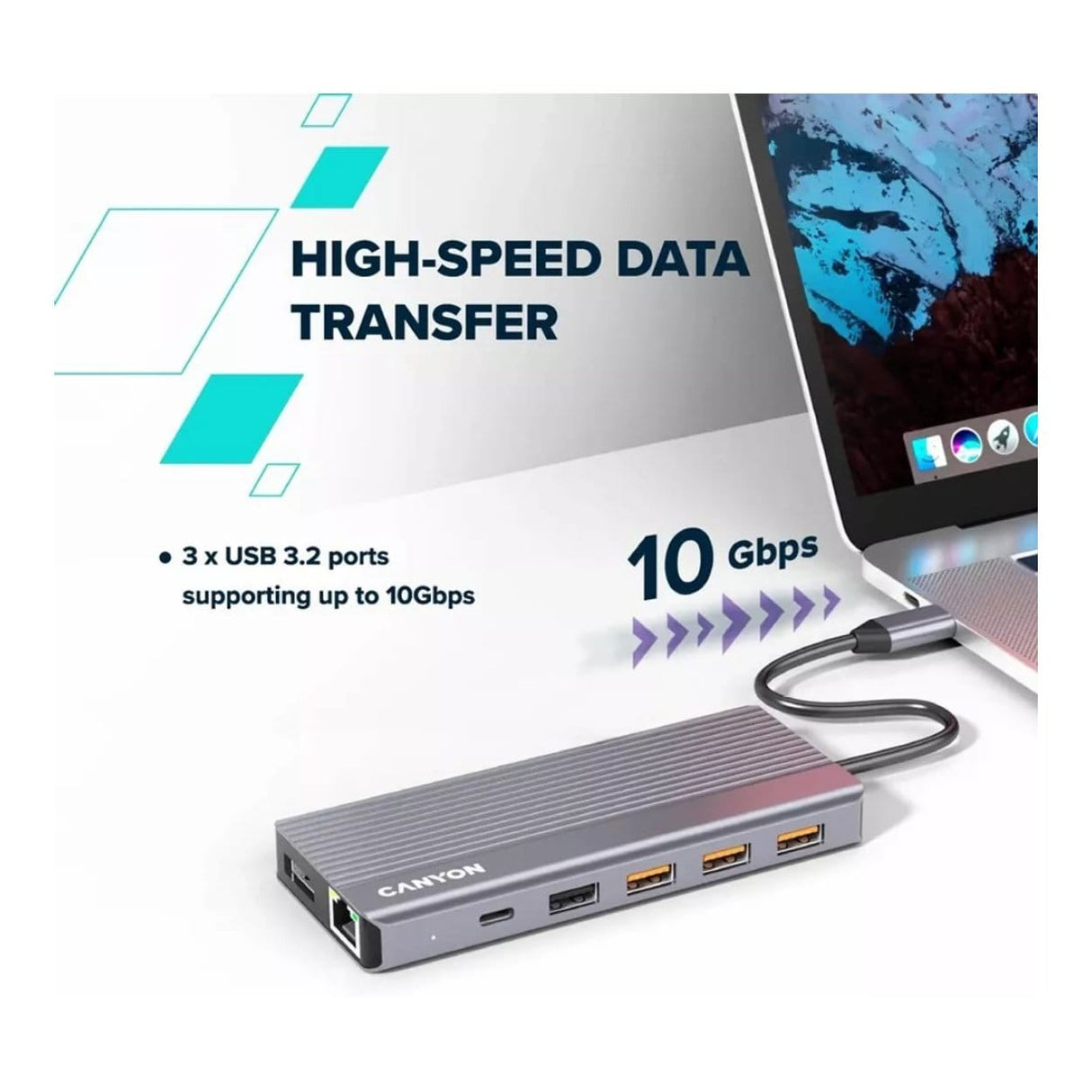 Canyon DS-16 13-in-1 Type-C Ethernet Hub Grey CNS-TDS16