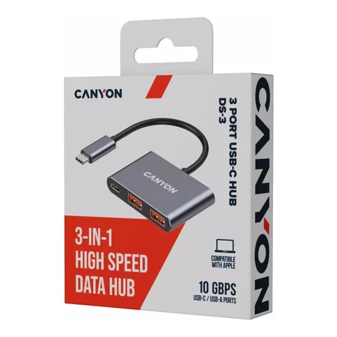 Canyon DS-3 3-in-1 Type-C Hub Dark Grey CNS-TDS3