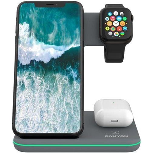 Canyon 3-in-1 Wireless Charger Dark Grey CNS-WCS303DG
