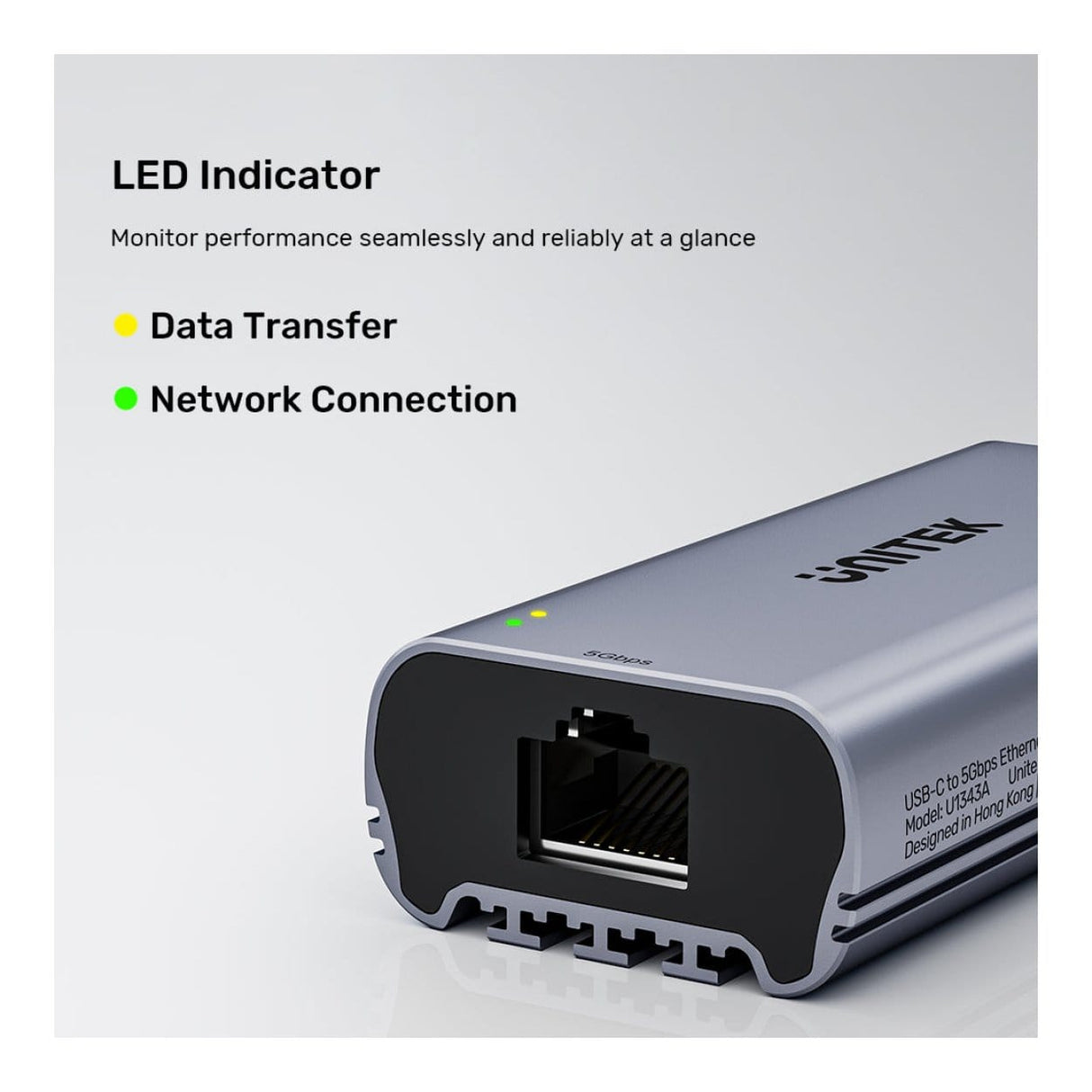 Unitek U1343A USB-C to 5Gbps Ethernet Adapter CNV-USB3-C-ETH-5G-U